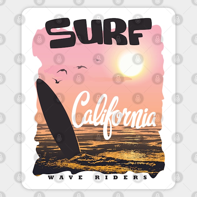 Surf California Sticker by Dojaja